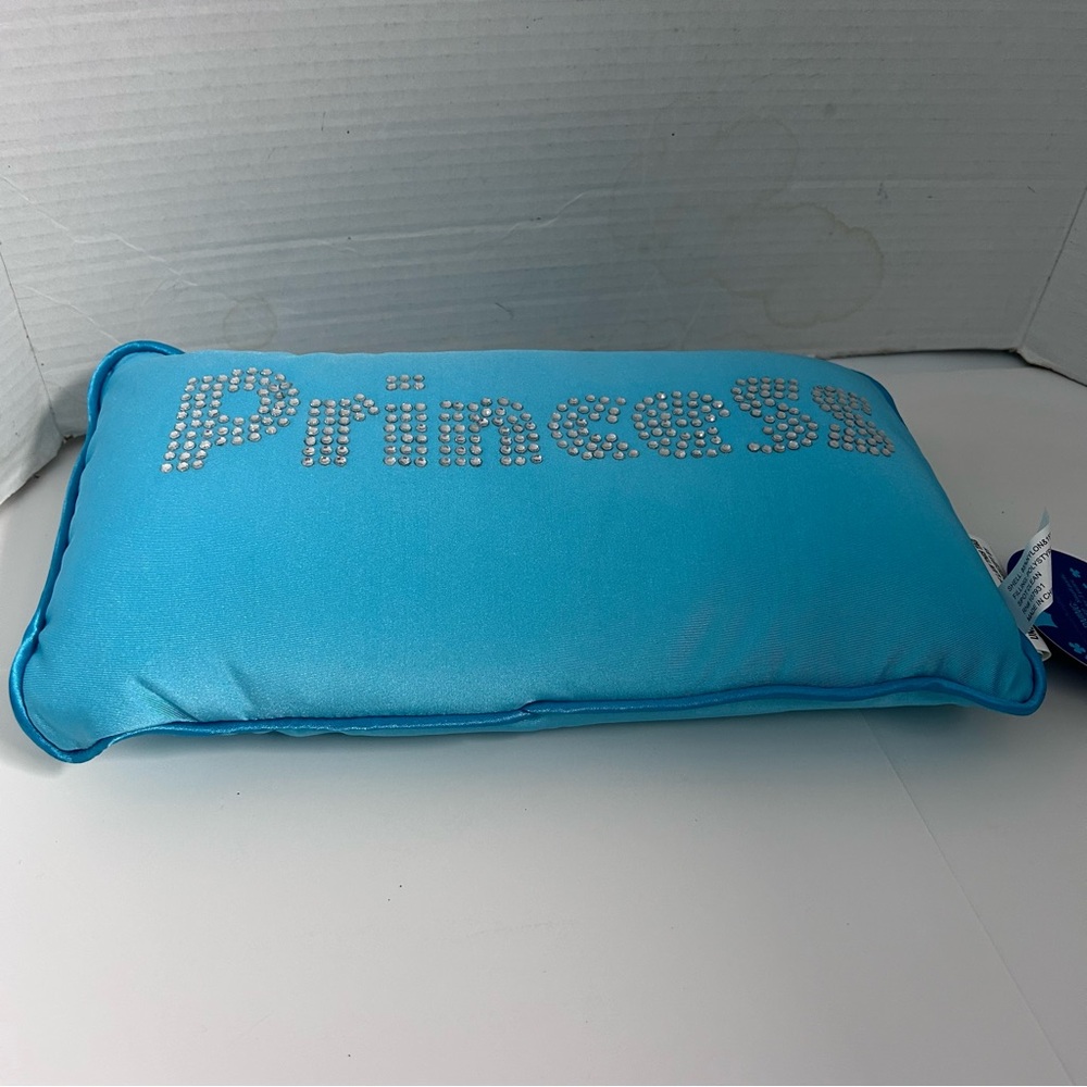 Blue Princess Pillow with PRINCESS Rhinestone Design - Picture 2 of 6